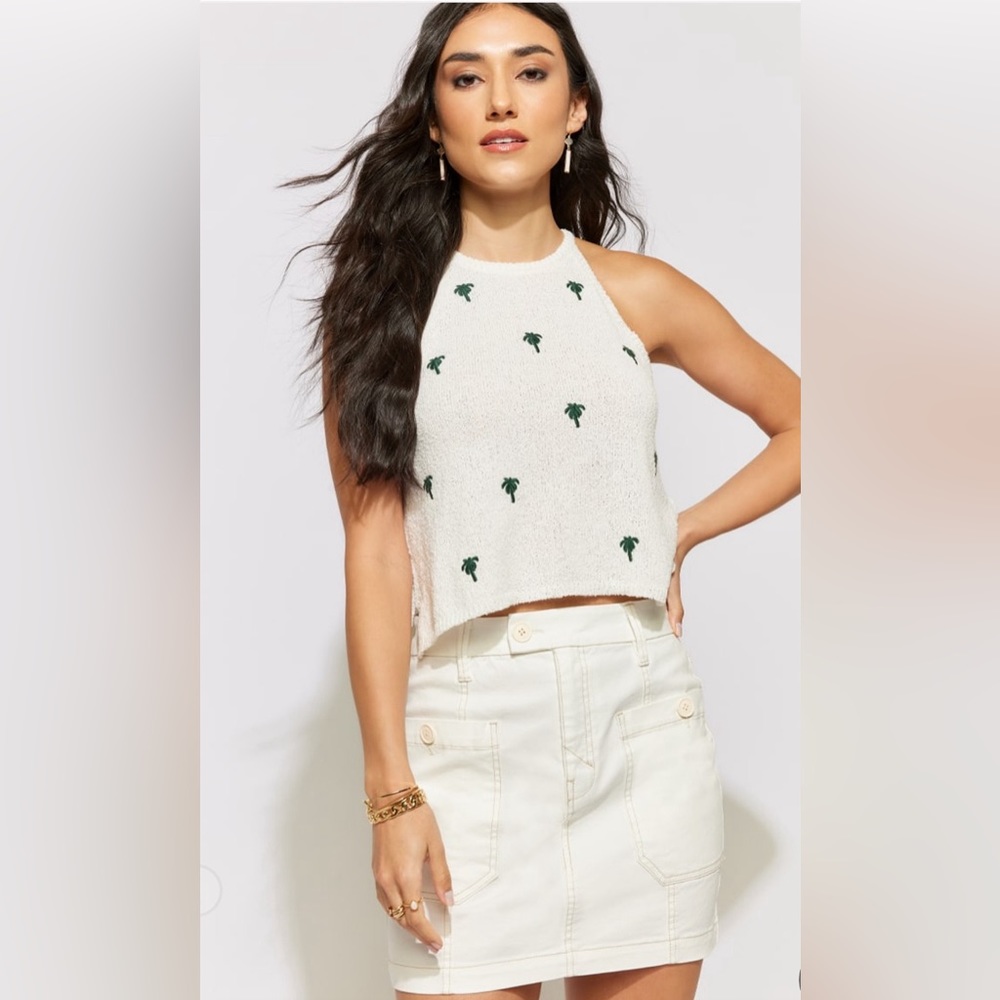 New Francesca’s Mila A-line White Mini Skirt